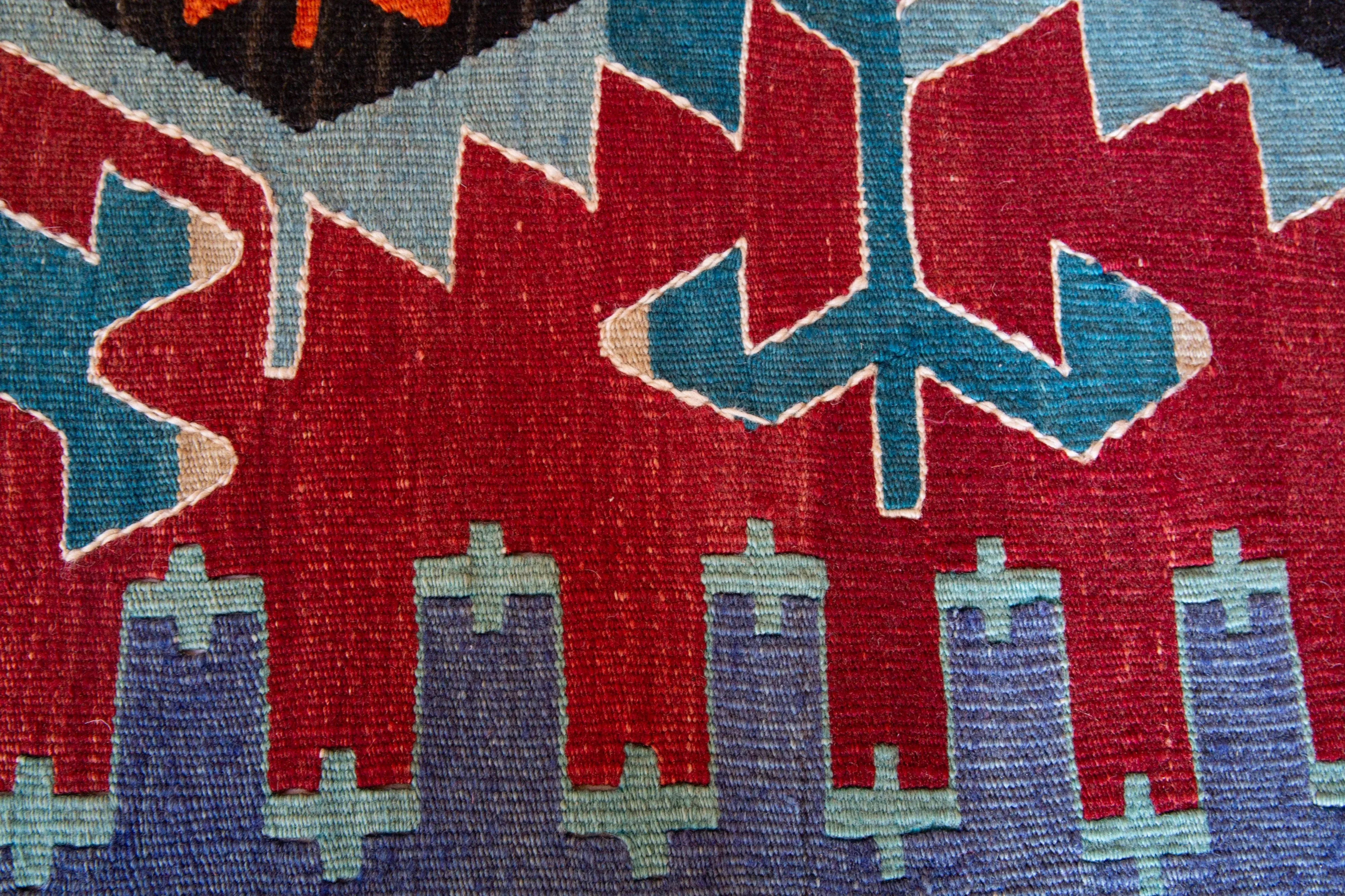 Vintage Oushak Esme Kilim Rug 6'8"x11'4"