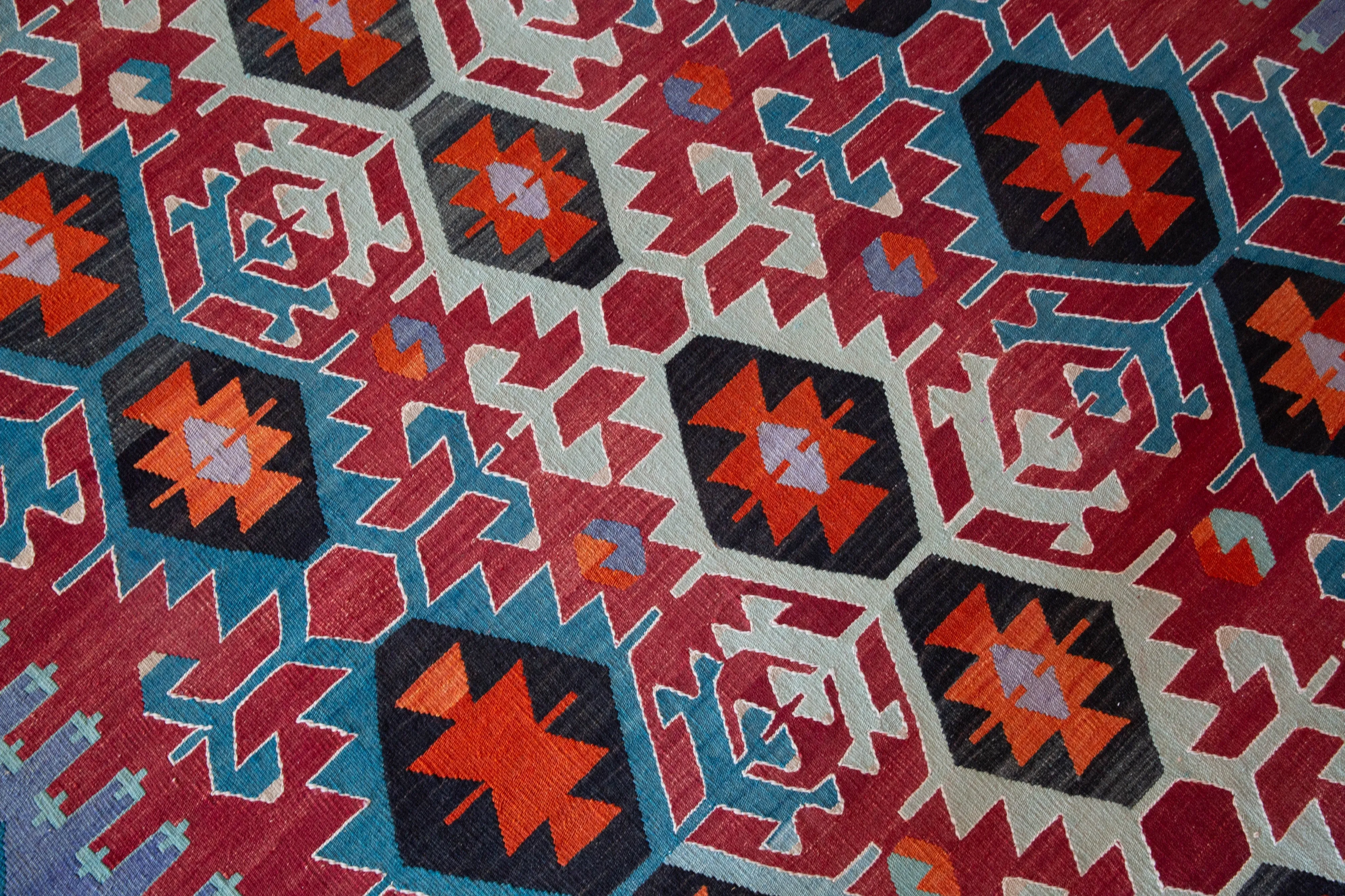 Vintage Oushak Esme Kilim Rug 6'8"x11'4"