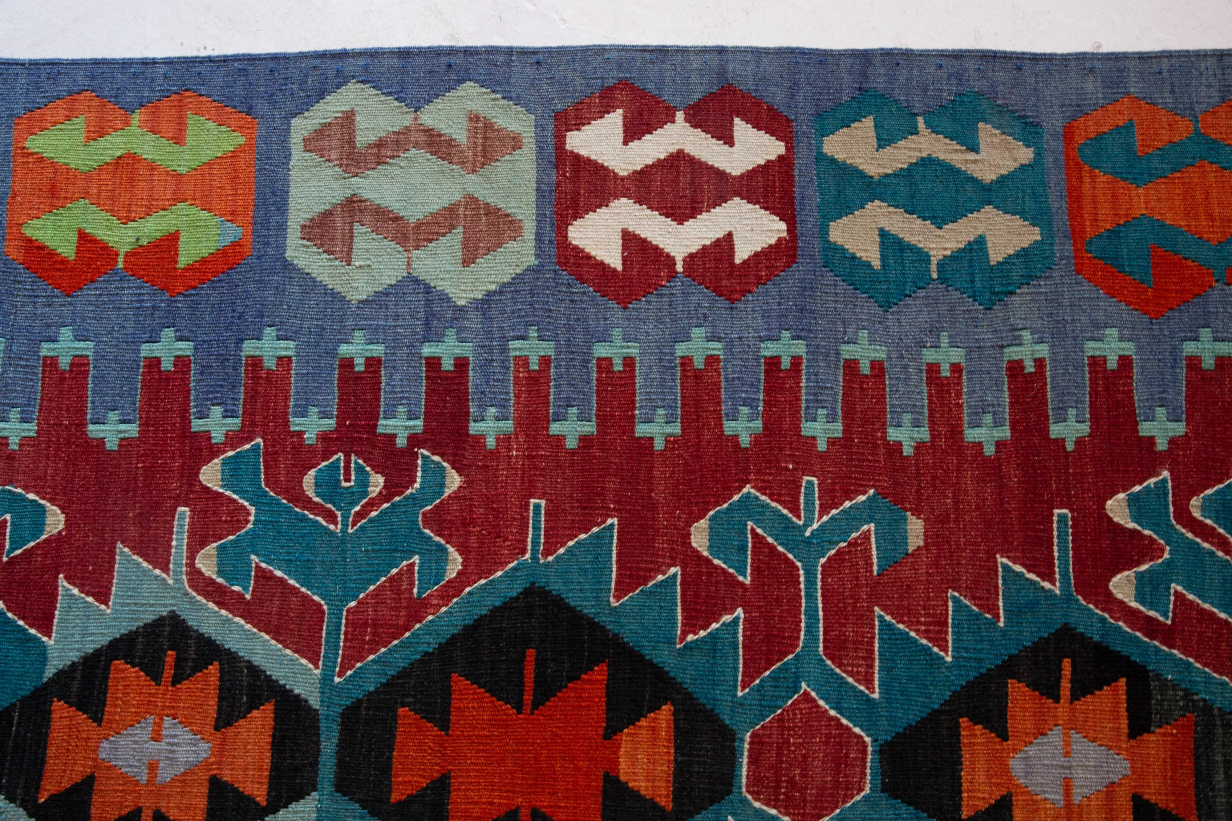 Vintage Oushak Esme Kilim Rug 6'8"x11'4"