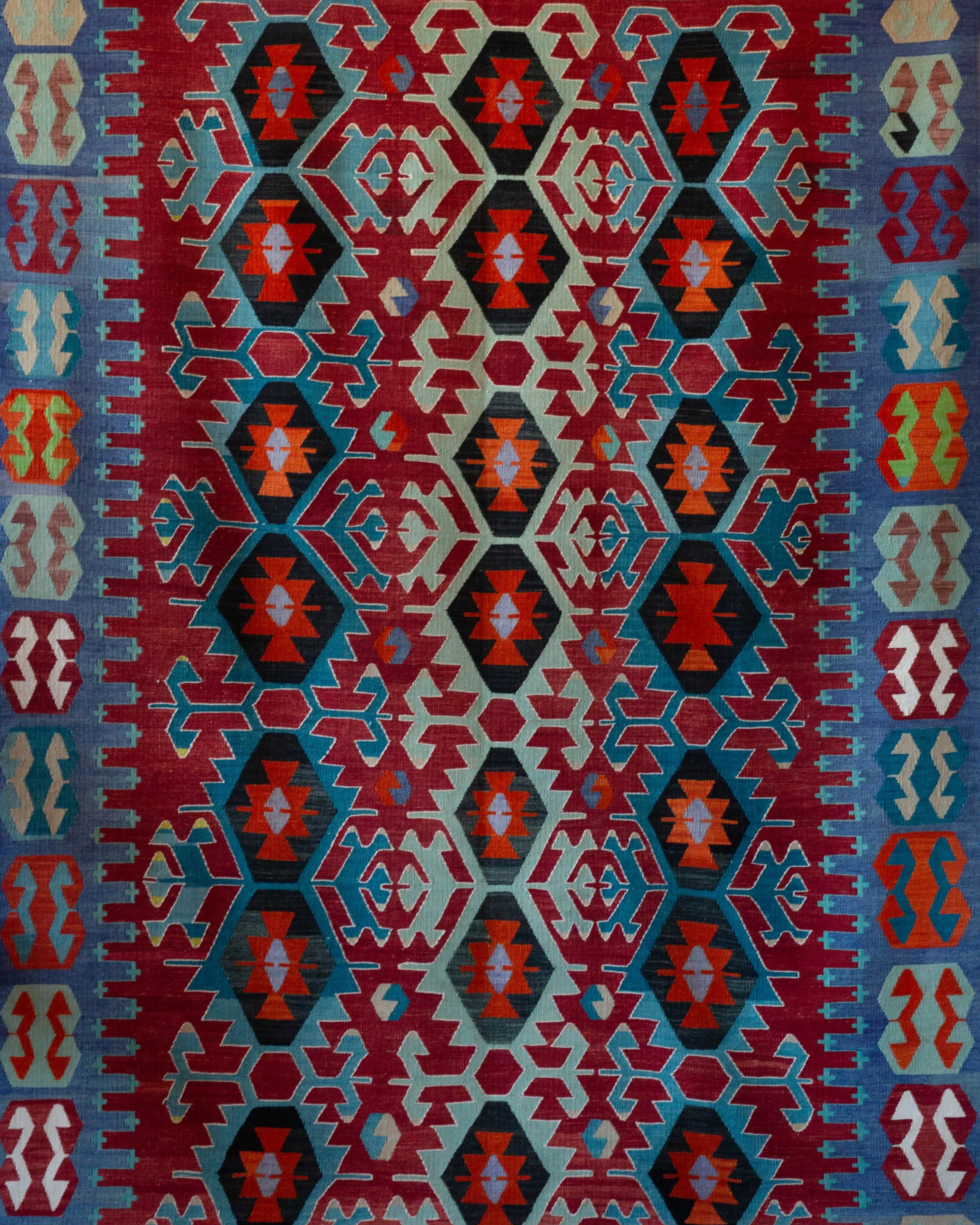 Vintage Oushak Esme Kilim Rug 6'8"x11'4"