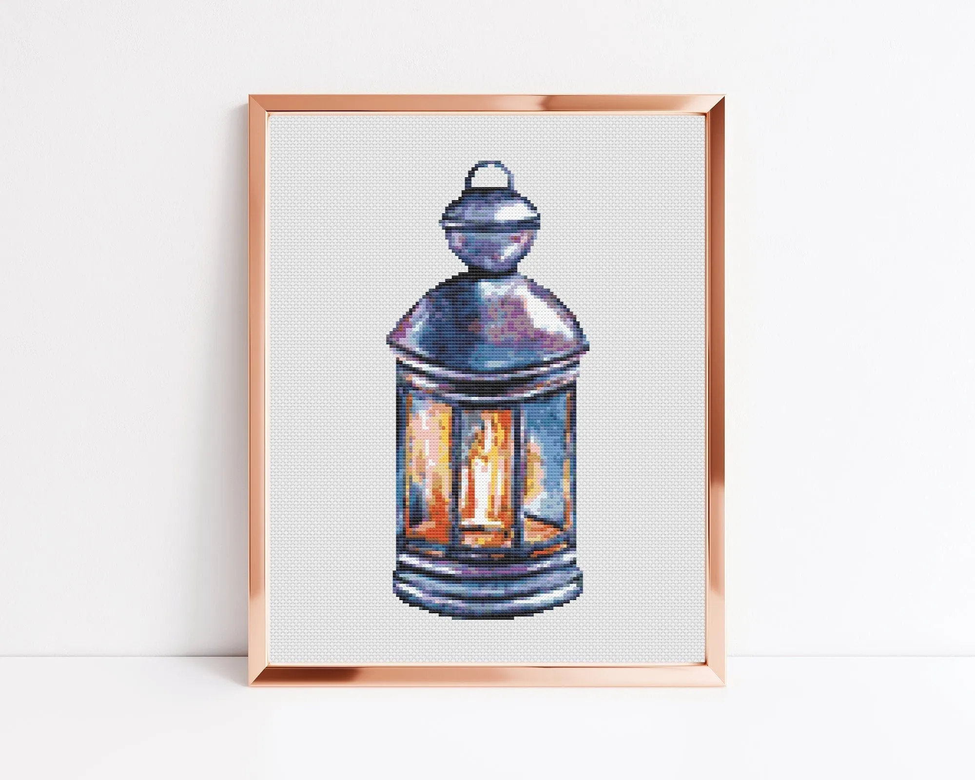 Winter Lantern Cross Stitch Pattern #565