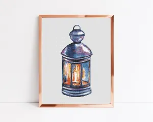 Winter Lantern Cross Stitch Pattern #565