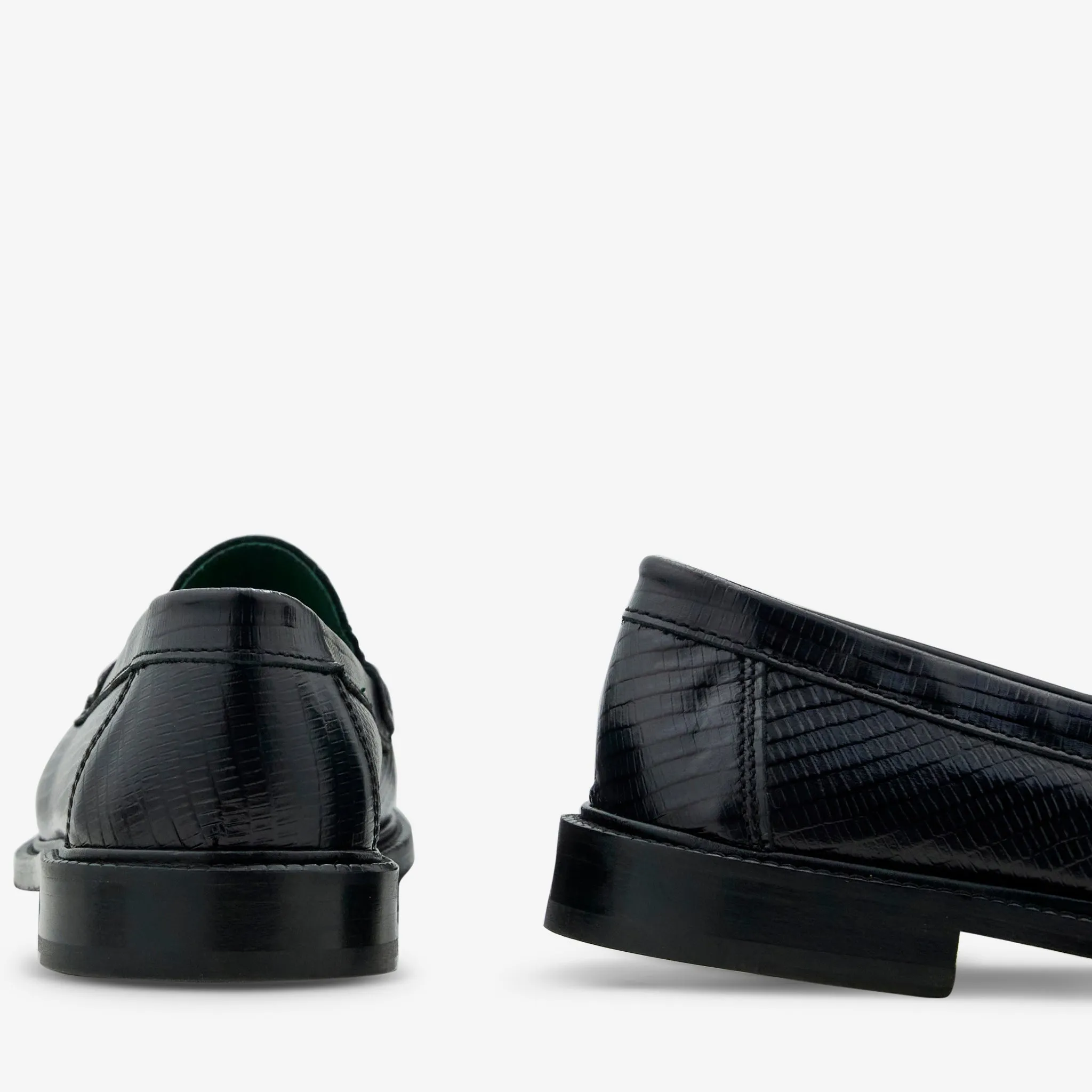 Yardee Mocassin Loafer Black Lizard Pattern