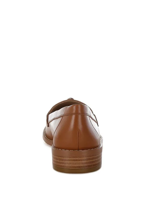 Yelena Real Leather Loafers - Tassel Detail, Plush Insoles, Genuine Leather, Black/Tan
